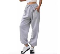 Women's Loose Sweatpants Elastic Waist Drawstring Bundle Foot | 95% polyester, 5% spandex blend, offers four-way stretch and soft touch for all-day comfort