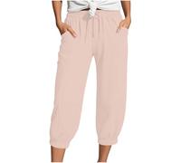 Womens Loose Trousers Stretchy Trousers for Women UK Walking Capri Pants for Women UK Tall Chinos Slacks Ladies Jogging Bottoms Black Work Sweatpants Linen Pedal Pushers Knee-Length Pants
