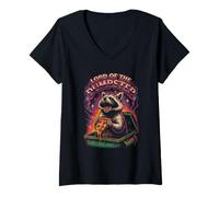 Women's Lord of the Dumpster - Funny Raccoon Pizza Dumpster Trash V-Neck T-Shirt