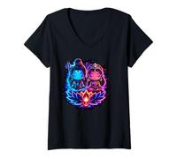Women's Lord Shiva Durga Hindu God Mahadeva Goddess Parvati V-Neck T-Shirt