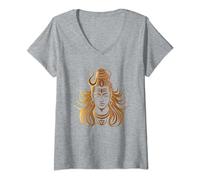 Womens Lord Shiva - Hindu God Worshipping V-Neck T-Shirt