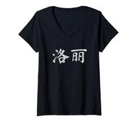 Womens Lori Written in Chinese Writing Characters V-Neck T-Shirt