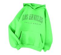 Women's Los Angeles California Letter Print Graphic Hoodies Anime Winter Fall Pullover Hoodies College Trendy Fleece Lined Casual Hooded Sporty Sweaters Ladies with Hood Vintage Y2K