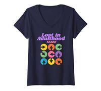 Womens Lost in Adulthood Maze Funny Life Confusion Humor Journey V-Neck T-Shirt