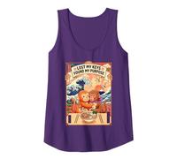Womens Lost My Keys Found My Purpose Cute Monkeys Japanese Poster Tank Top