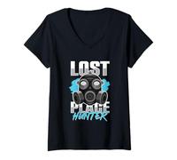 Womens Lost Place Hunter Shirt Exploration Abandoned Building Urbex V-Neck T-Shirt