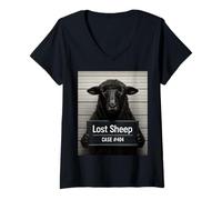 Womens Lost Sheep 404 I Once was Lost Now I Am Found V-Neck T-Shirt