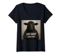 Womens Lost Sheep 404 I Once was Lost Now I Am Found V-Neck T-Shirt