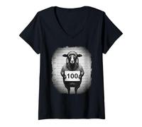Womens Lost Sheep and Found Wanted Mugshot Christian Men Women V-Neck T-Shirt