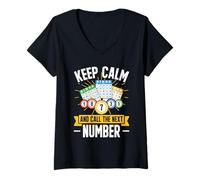 Womens Lotto Bingo Player Funny Keep Calm And Call The Next Number V-Neck T-Shirt