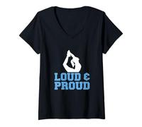 Women's Loud and Proud Gymnastics Balance Beam Vault V-Neck T-Shirt
