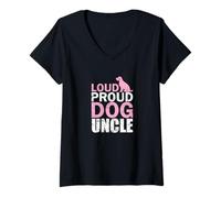 Women's Loud Proud Dog Uncle Pet Lover V-Neck T-Shirt