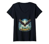 Women's Louisiana Mystic Bayou Eagle Southern V-Neck T-Shirt