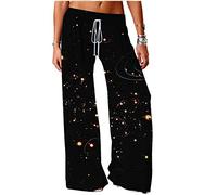 Womens Lounge Pants,Women'S Casual Comfy Pajama Bottoms Creative Plus Size Black Universe Galaxy Print Spring Loose Sleep Pant Stretch Drawstring Wide Leg Yoga Pants Lounge Home Wear,5Xl
