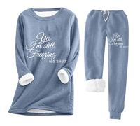 Womens Lounge Wear Sets Womens Fleece Lined Tracksuit Lounge Wear Sets For Women Uk Thick Fleece Lined Lounge Set Yes I'M Still Freezing Print Womens Lounge Suits Womens Co Ord Sets Fuzzy Sportswear