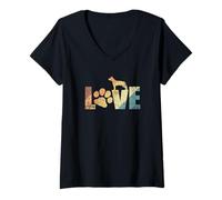 Women's Love American Staffordshire Terrier V-Neck T-Shirt