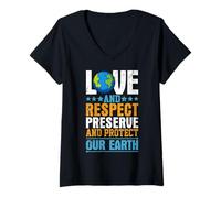 Women's Love and Respect Preserve and Protect Our Earth V-Neck T-Shirt