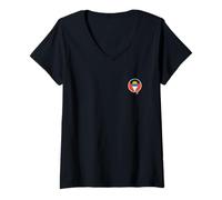 Womens Love Antigua and Barbuda Flag Heart on Antigua and Barbuda V-Neck T-Shirt