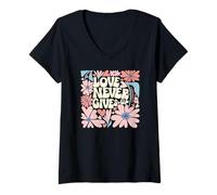 Womens Love Christian Quote 1 Corinthians 13:7 V-Neck T-Shirt