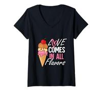 Womens Love comes in all flovors V-Neck T-Shirt