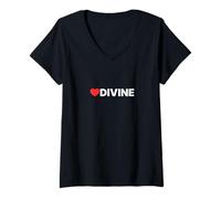 Women's Love Divine - Heart V-Neck T-Shirt