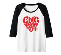 Womens Love England, Heart England for Girl and Woman Raglan Baseball Tee