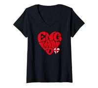 Womens Love England, Heart England for Girl and Woman V-Neck T-Shirt