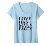 Womens Love Has Many Faces V-Neck T-Shirt