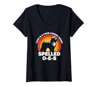 Womens Love Is A Four-Legged Word Spelled O-E-S V-Neck T-Shirt