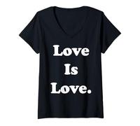 Womens Love Is Love Equality Diversity Acceptance V-Neck T-Shirt