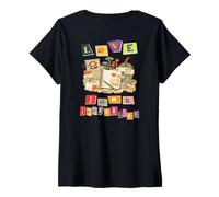Women's Love Junk Journaling Creative Scrapbooking Journal Crafting V-Neck T-Shirt