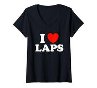 Women's Love Lap Funny Sit On Cuddle Hug Cozy Fan Run Pet Warm Swim V-Neck T-Shirt