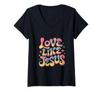 Womens Love Like Jesus V-Neck T-Shirt