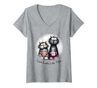 Women's Love Looks Like This Cute Cat Valentine V-Neck T-Shirt