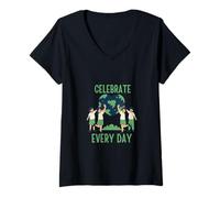 Womens Love Our Planet - Celebrate Earth Day Every Day V-Neck T-Shirt