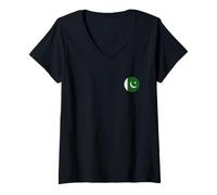 Womens Love Pakistan Flag Heart on Pakistan V-Neck T-Shirt