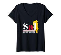 Womens Love Sal Cabo Cape Verde With Cape Verdean Emblem V-Neck T-Shirt