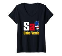 Womens Love Sal Cabo Cape Verde With Cape Verdean Emblem V-Neck T-Shirt
