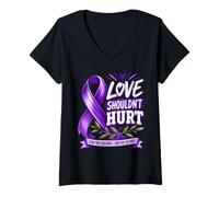 Women's Love Shouldn't Hurt Stop The Violence - End The Silence V-Neck T-Shirt