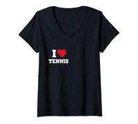 Womens Love Tennis V-Neck T-Shirt