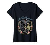 Women's Love The Misunderstood Cat Snake Bat Spider V-Neck T-Shirt