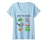 Womens Love The Unloved | Cute Urban City Wildlife Preservation V-Neck T-Shirt