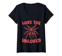Women's Love The Unloved Tarantula Lover Spooky Spider V-Neck T-Shirt