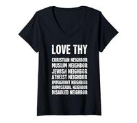 Women's Love Thy Neighbor | All-Inclusive Christian T-Shirt V-Neck T-Shirt