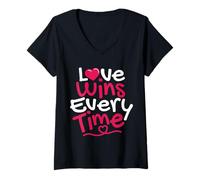 Womens Love Wins Every Time V-Neck T-Shirt