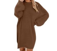 Womens Lovely Jumper Dress UK Ladies Autumn Winter Crewneck Long Sleeve Soft Warm Sweater Mini Dresses,Blue Bridesmaid Dresses Denim Shirt Dress Tee Tube Women's Cotton Eyelet Tiered for,u1193k