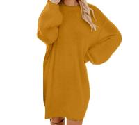 Womens Lovely Jumper Dress UK Ladies Autumn Winter Crewneck Long Sleeve Soft Warm Sweater Mini Dresses,Sleeveless Beach Dress Plus Size Maxi for Women Petite Ladies Summer Dresses,u1209k Orange