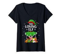 Womens Loving Elf Christmas Family Elf Squad Xmas Girls Women V-Neck T-Shirt