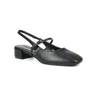Women's Low Block Heel Mary Jane Court Shoes Ladies Slingback Classic Square Toe Black Synthetic Leather Party Dress Pumps Size 7