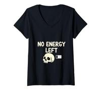 Women's Low Energy Mood Funny Relatable Daily Life Design V-Neck T-Shirt